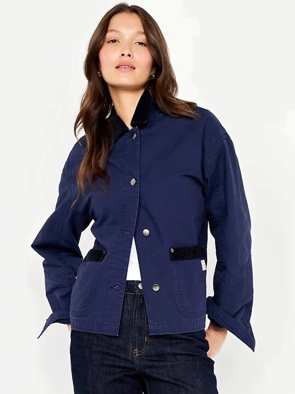 NWT Old Navy Canvas Barn Jacket Navy Black M